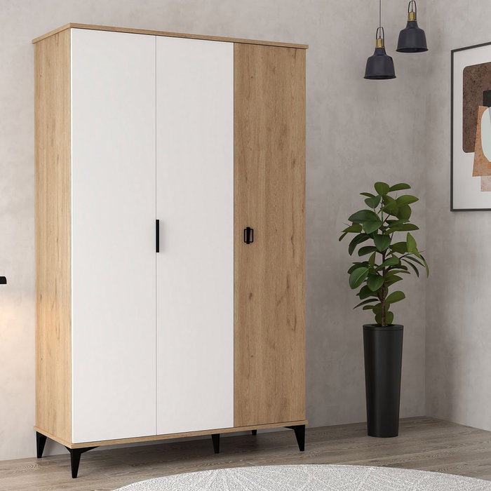 Hanah Home Neva 6303 Armario Roble Zafiro y Blanco